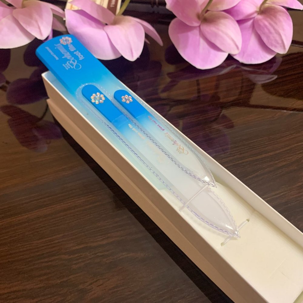 Glass Nail File Set (140 and 90 Millimeters) and Foot Nail Glass